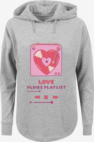 F4NT4STIC Sweatshirt 'Love Oldies Playlist Valentinstag' in Grey: front