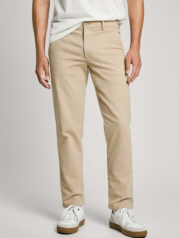 Pepe Jeans Slimfit Broek 'Gymdigo' in Beige: voorkant