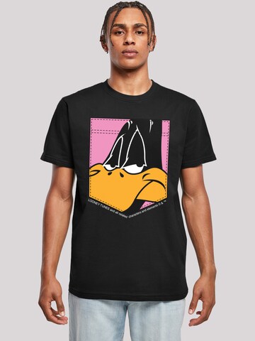 T-Shirt 'Looney Tunes Daffy Duck Face' F4NT4STIC en noir : devant