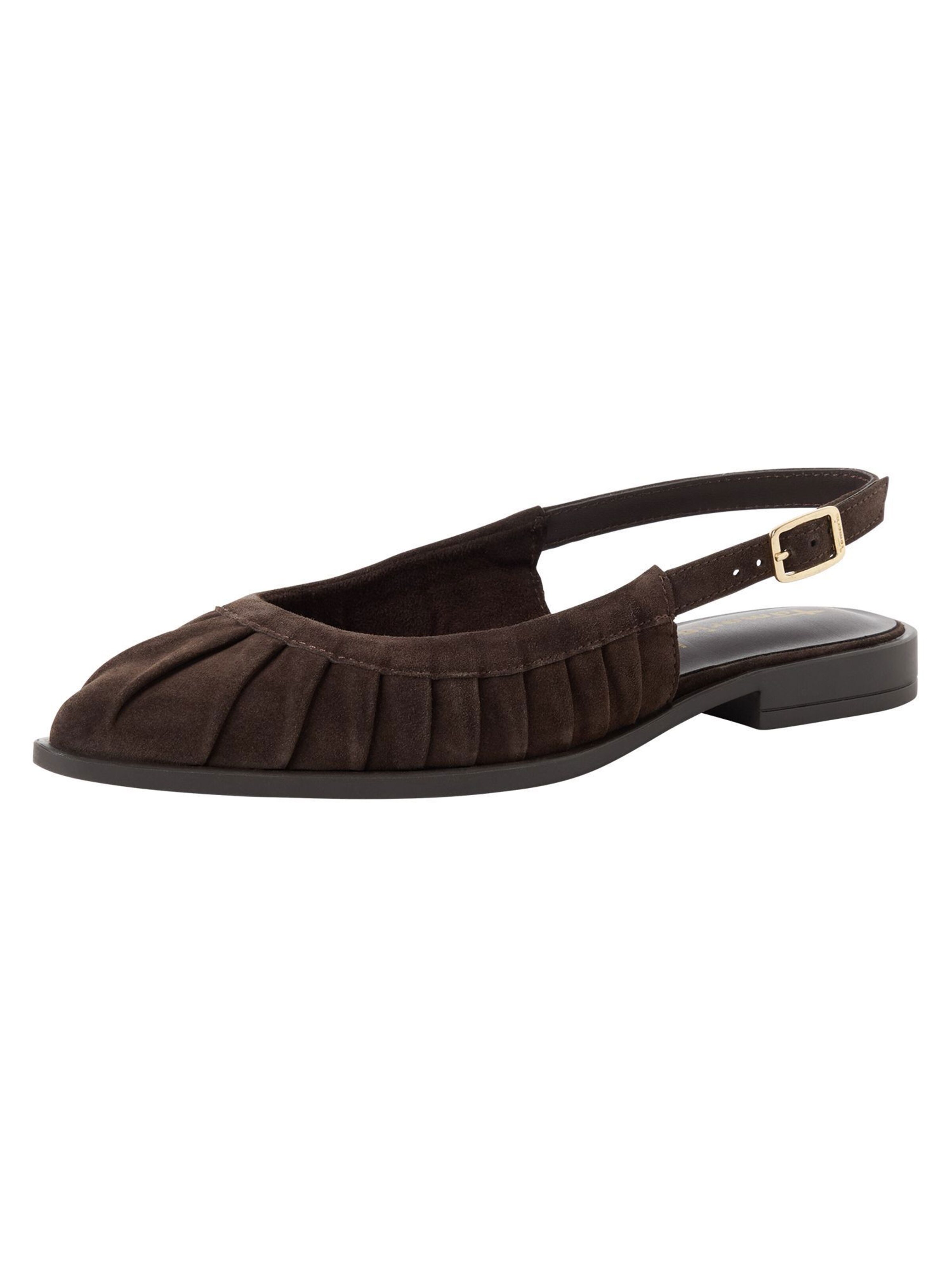 Tamaris Strap ballerina in Brown: front