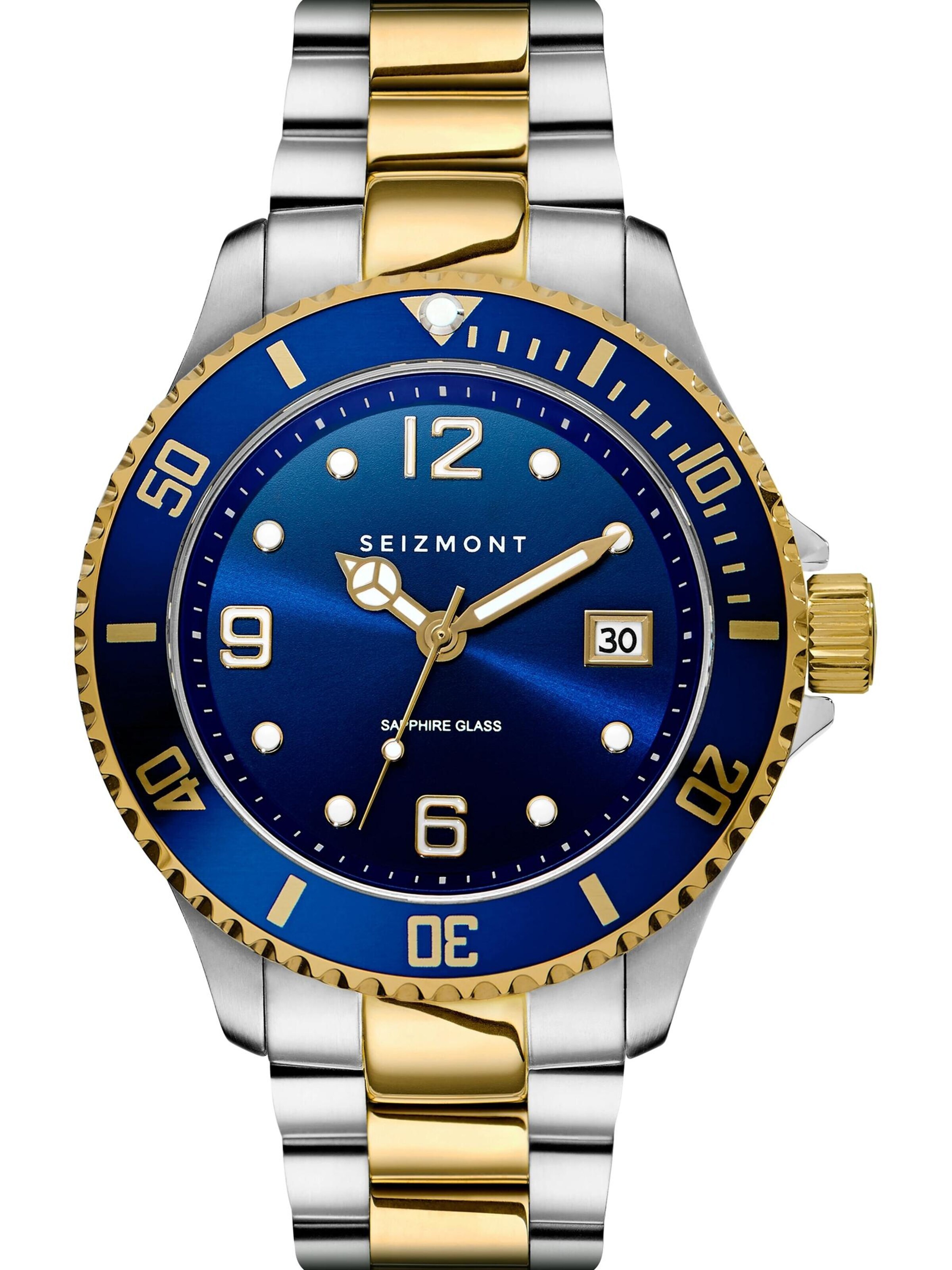 Seizmont Analog Watch 'Tide' in Blue: front
