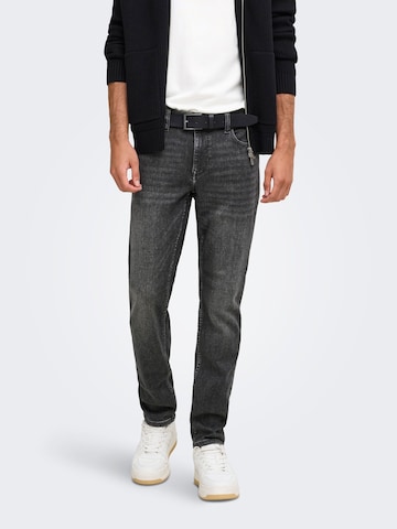 Only & Sons Slimfit Jeans 'LOOM' in Schwarz: Vorderseite