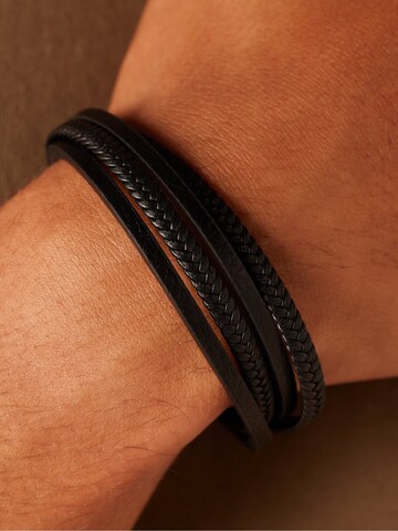 Lucardi Bracelet 'Suit & Tie' in Black: front
