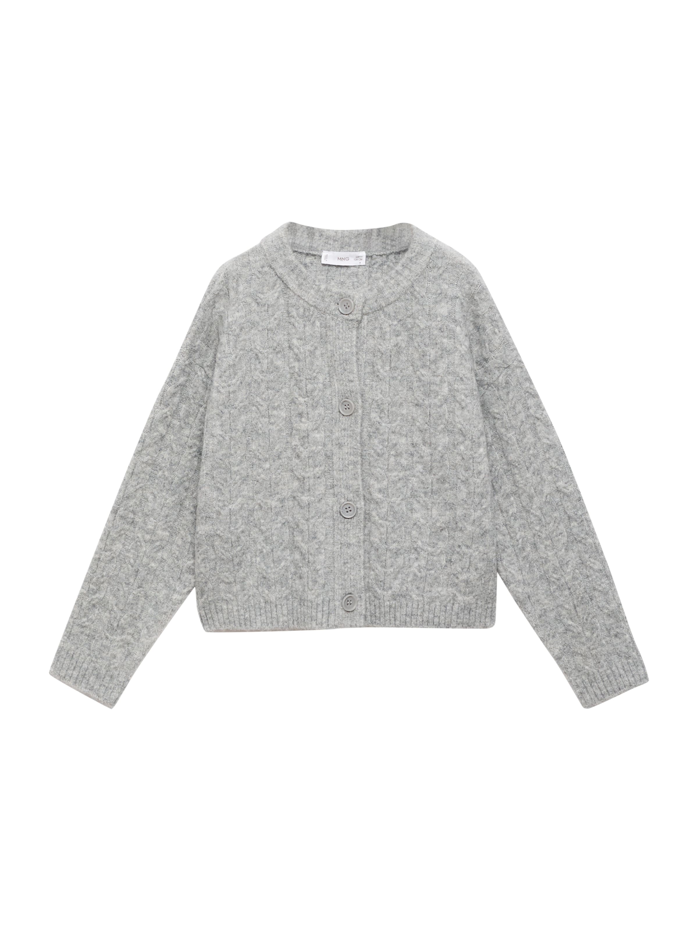 MANGO KIDS Плетена жилетка 'GRACIE' в сиво: отпред