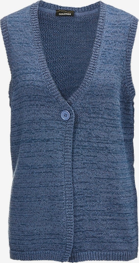 Goldner Strickweste in blau, Produktansicht