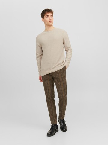 JACK & JONES - Tapered Pantalón plisado 'Ace Harvey' en marrón