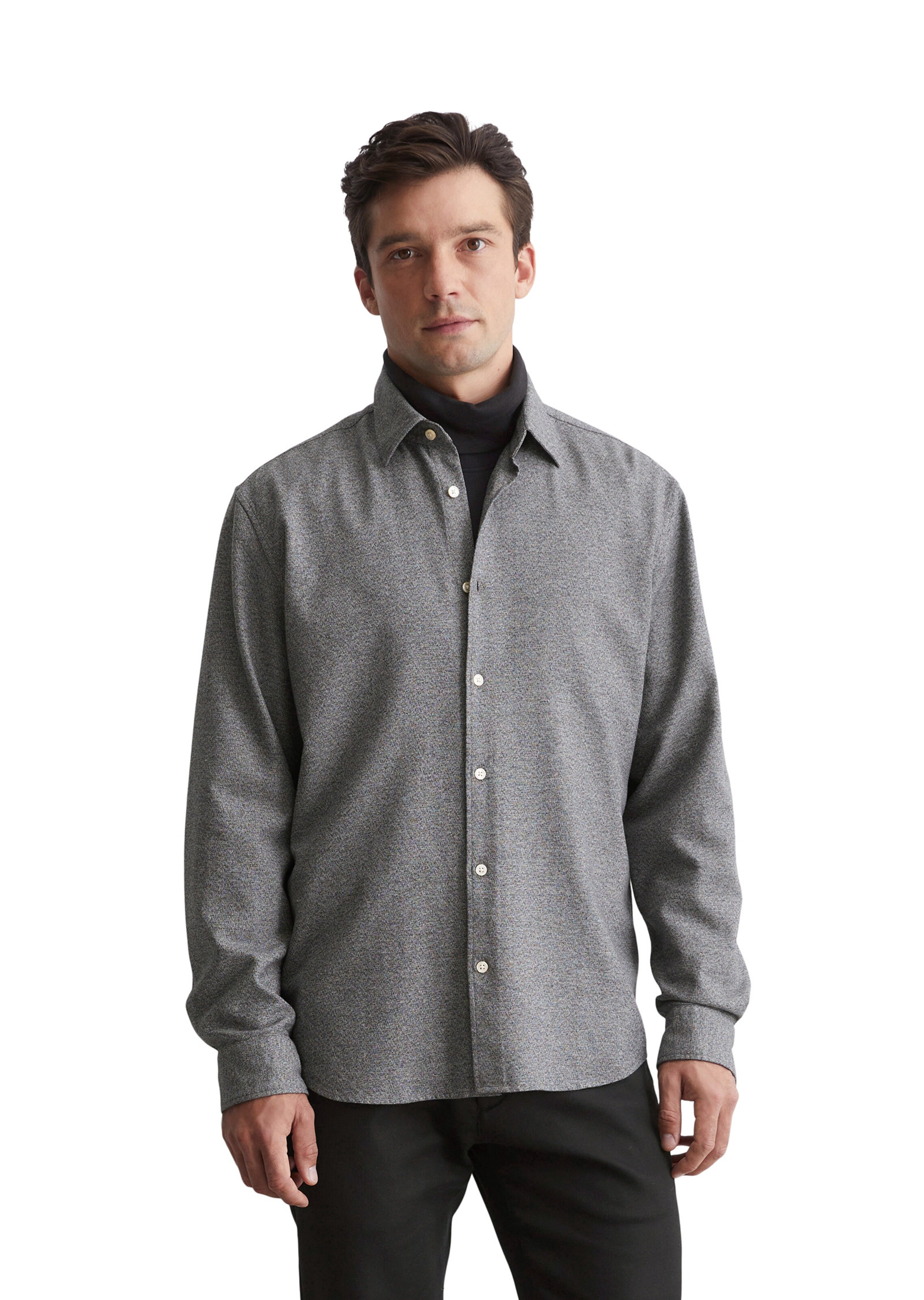 Marc O'Polo Regular fit Button Up Shirt in Grey: front