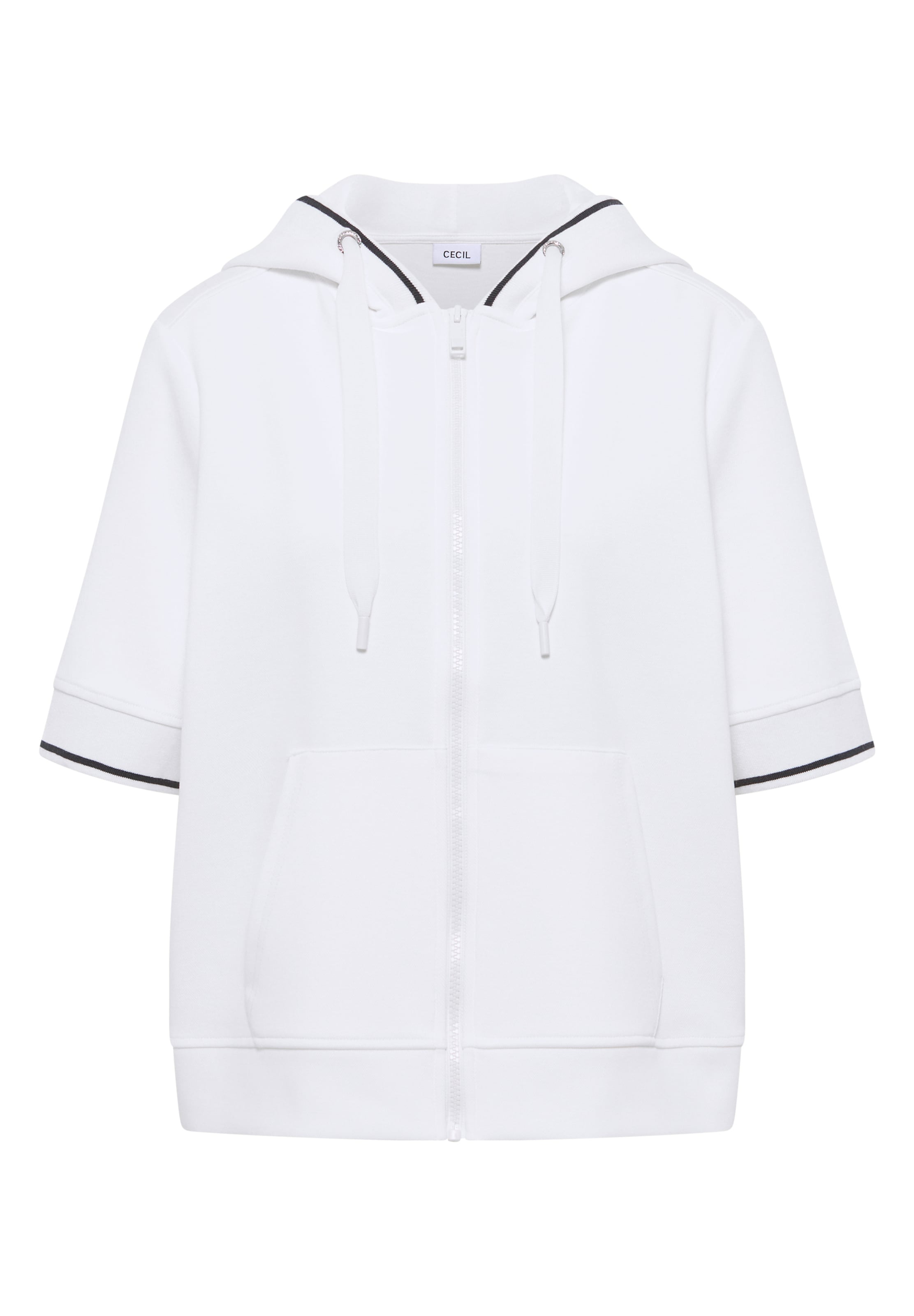 CECIL Sweatjacke in Weiß: Vorderseite
