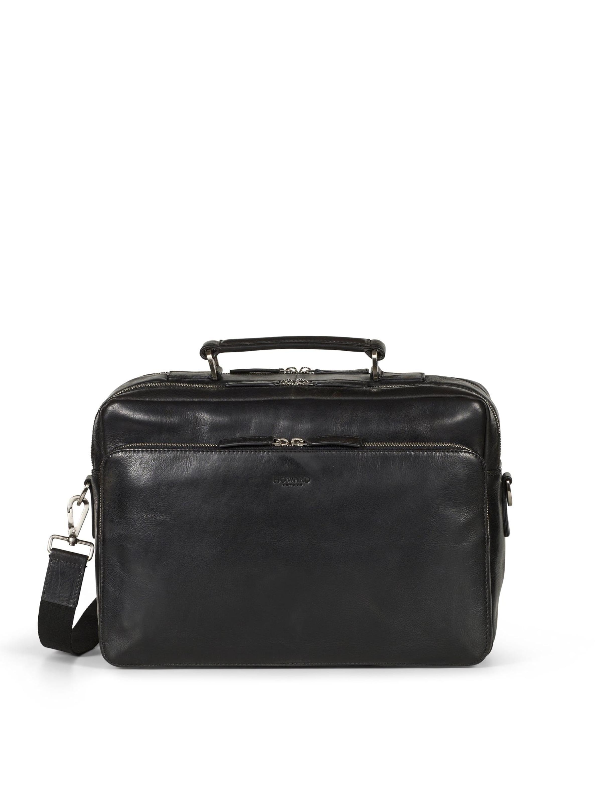 Howard London - Bolsa para portátil 'Briefcase Bag Damien Black' en negro: frente