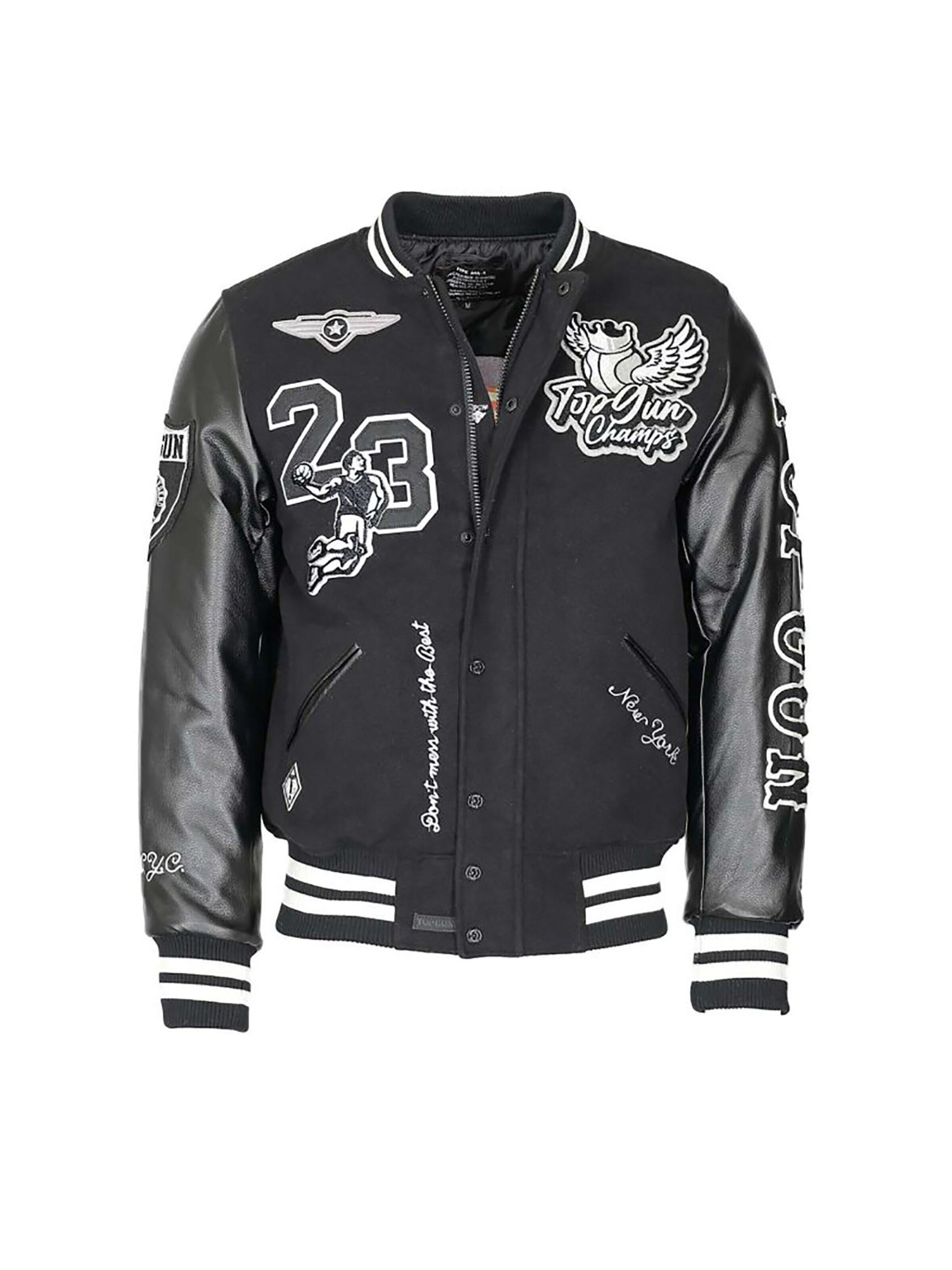 TOP GUN Winter Jacket 'TGJ2337' in Black: front