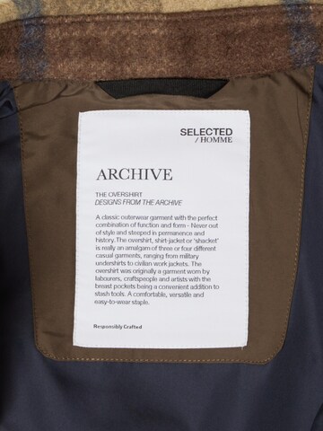 SELECTED HOMME Between-Season Jacket 'SLHARCHIVE' in Brown