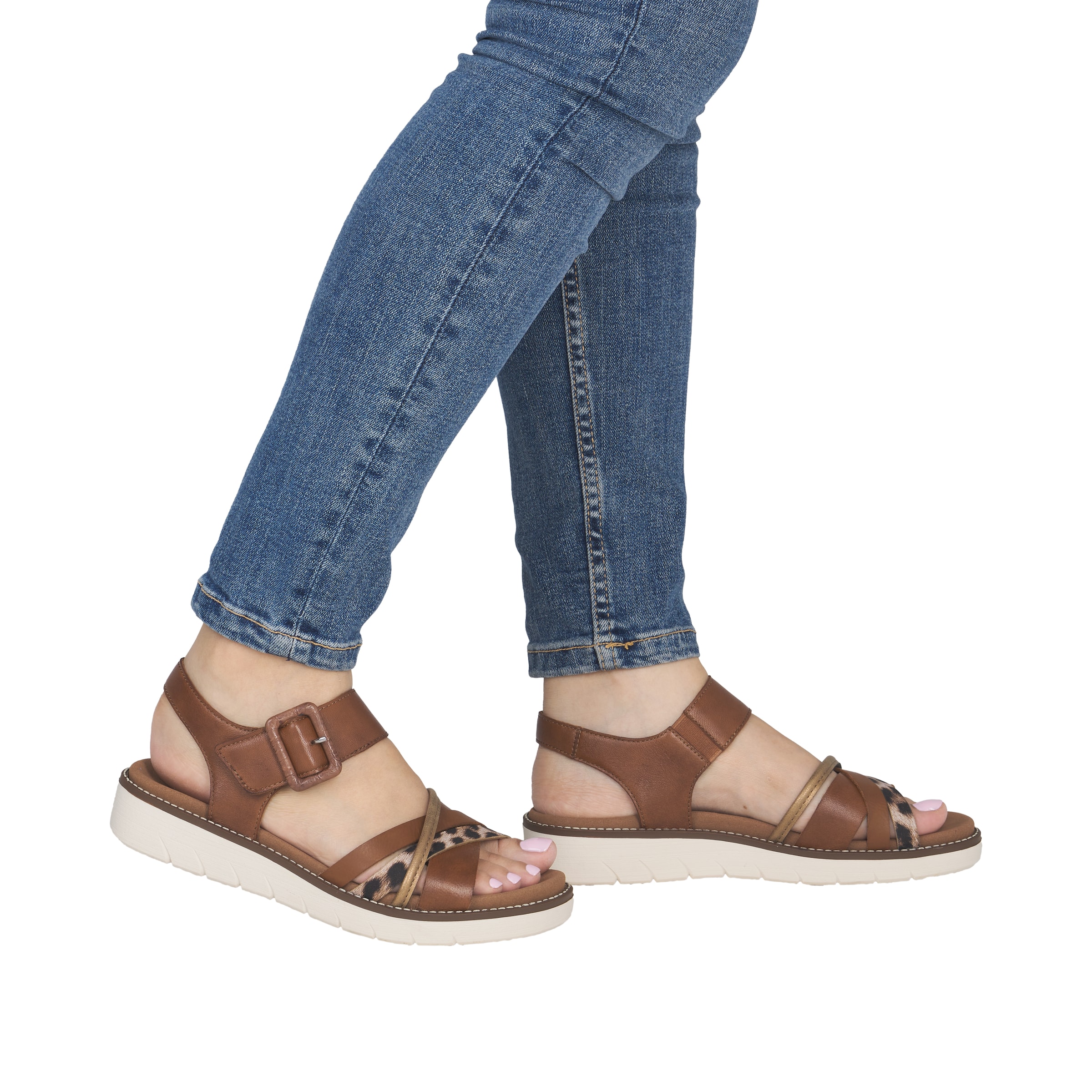 Sandales à lanières 'D2043' REMONTE en marron : devant