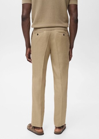MANGO MAN Regular Pleated Pants 'Salve' in Beige