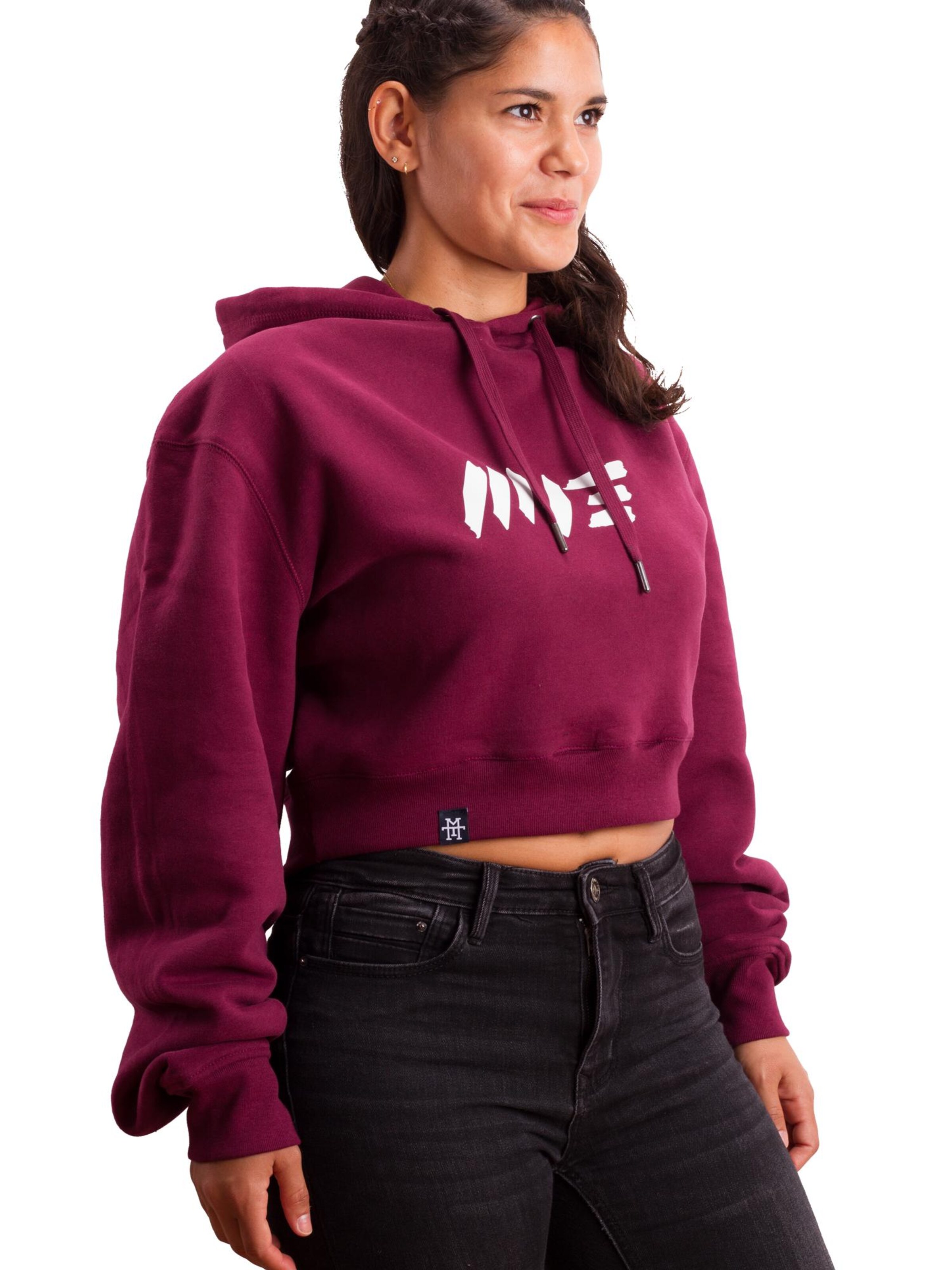 Manufaktur13 Sweatshirt 'Crop Hoodie' in Red