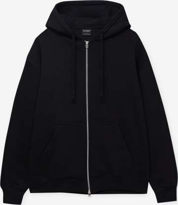 Pull&Bear Sweatjacke in Schwarz: predná strana