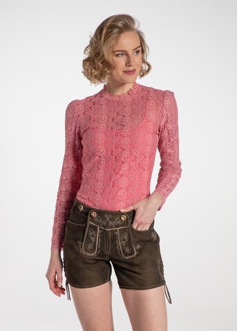 SPIETH & WENSKY Klederdracht blouse 'Ravioli' in Roze: voorkant