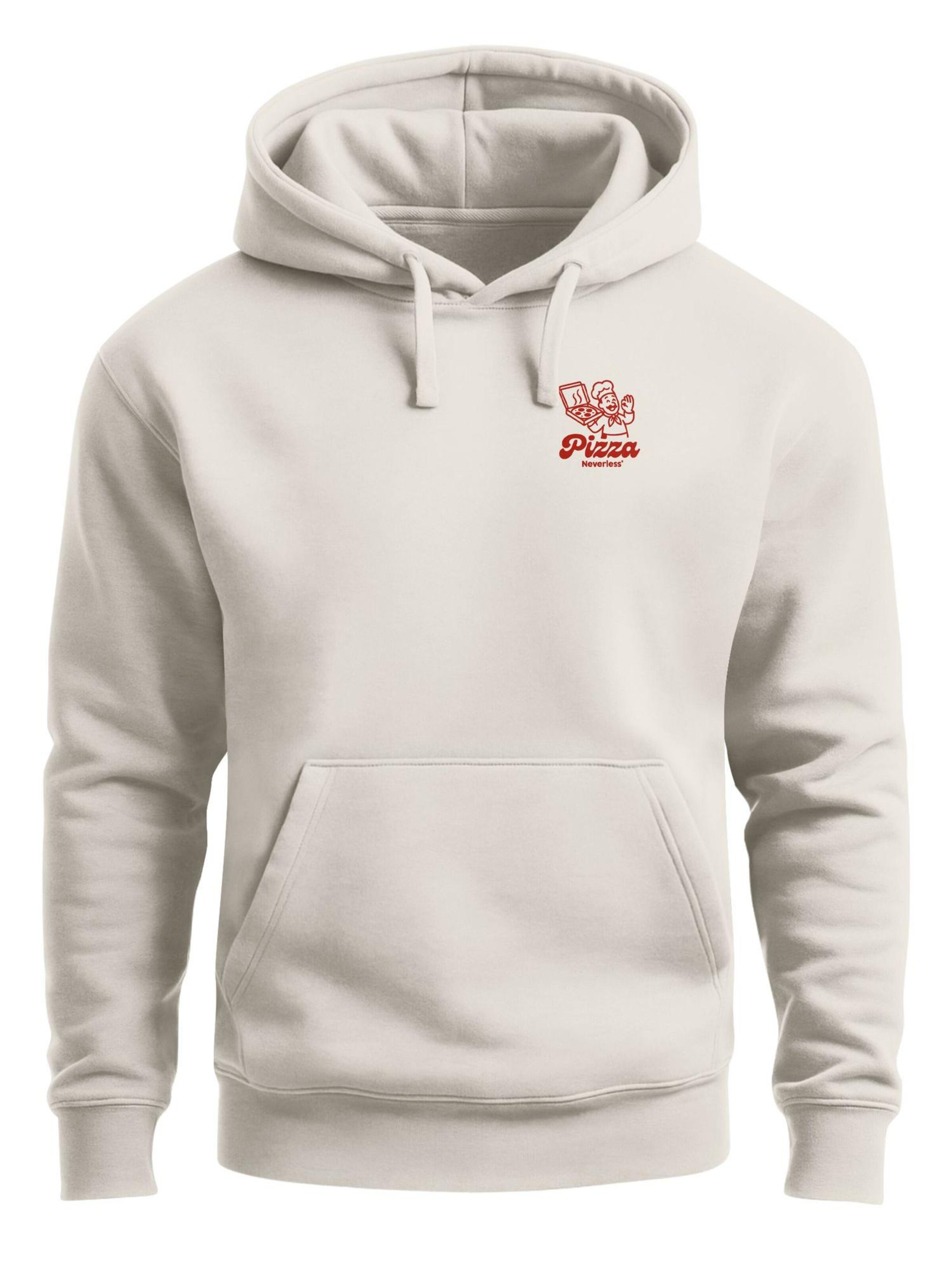 Neverless Sweatshirt 'Pizza Lovers Club' in Beige: front