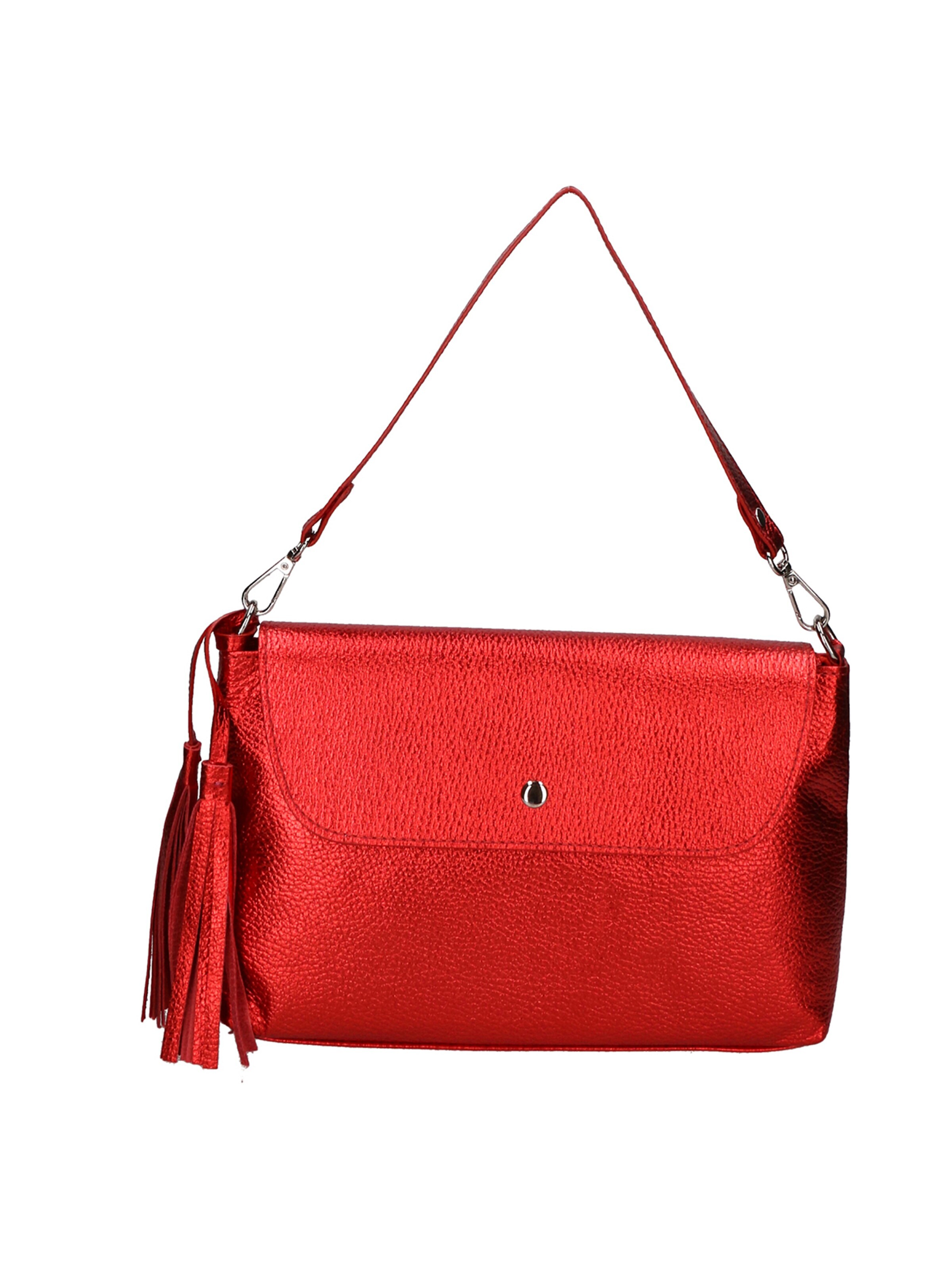 Pochette 'Pochette Donna Pelle Dollaro Laminato con Tracolla Rimovibile - Made in Italy' di Gave Lux in rosso: frontale