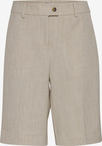 Fransa Slim fit Pleated Pants in Beige: front