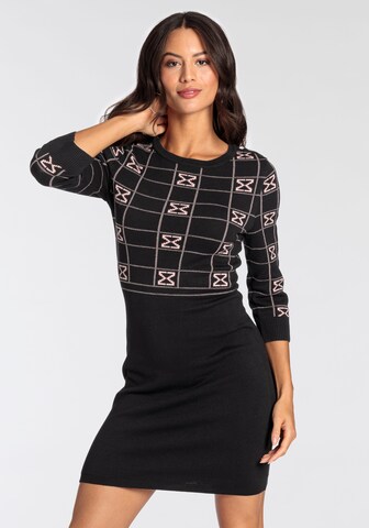 MELROSE Knitted dress in Black: front