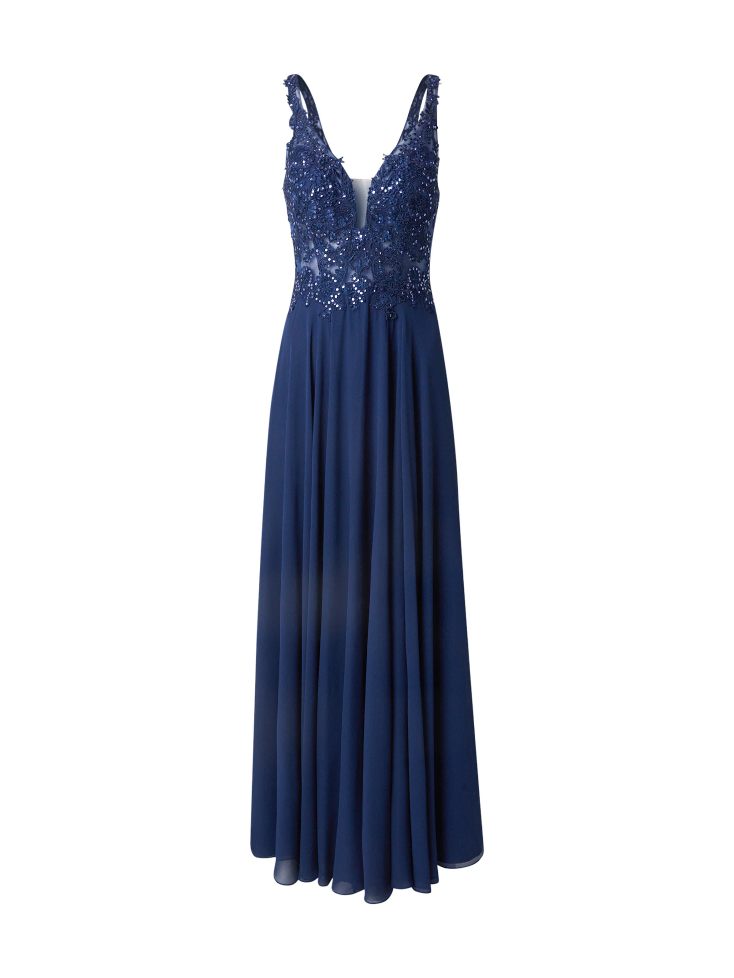 mascara - Vestido de noche en azul: frente