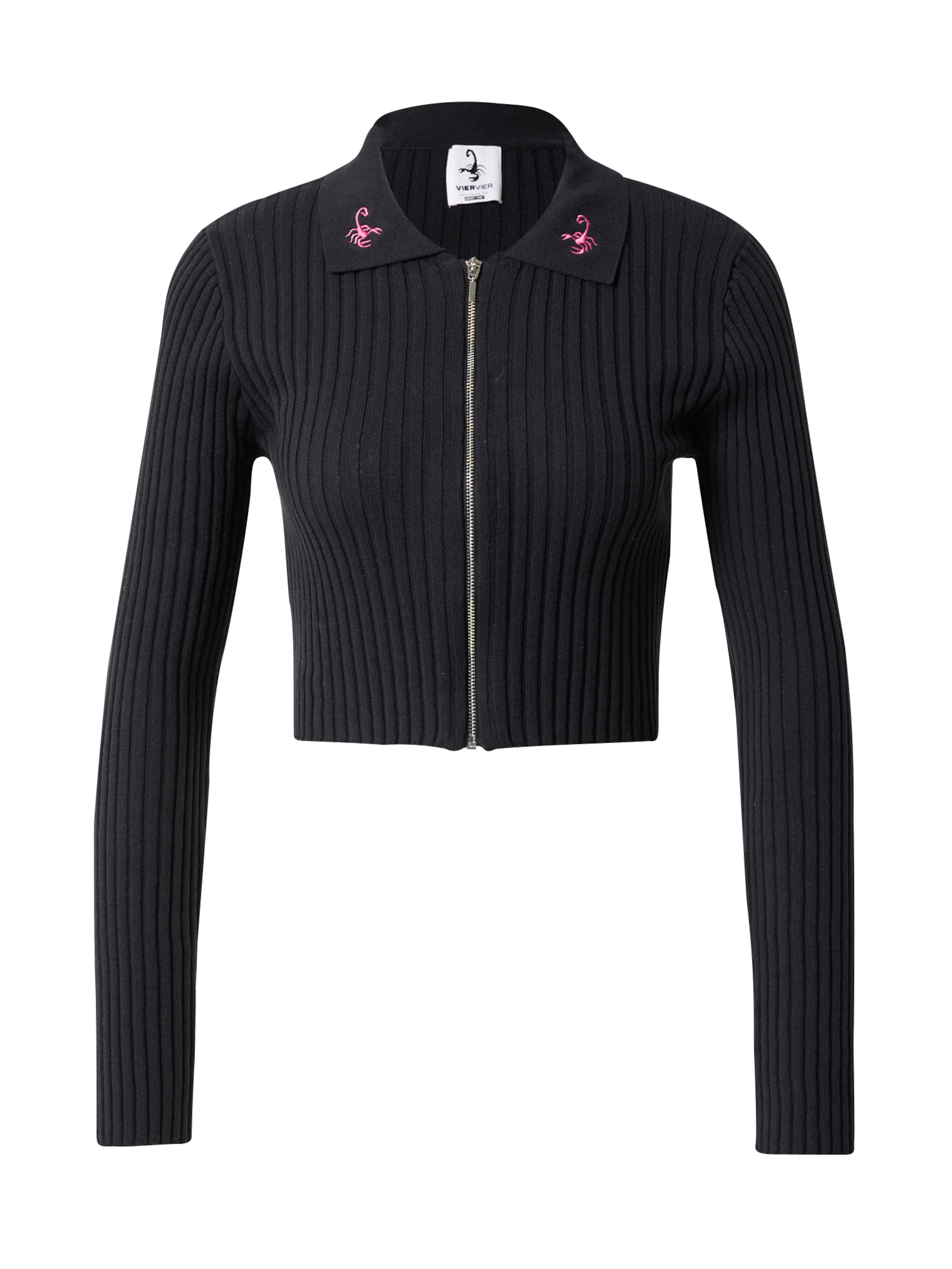 VIERVIER Knit Cardigan 'Ashley' in Black: front