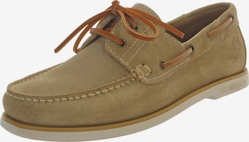 Lumberjack Moccasins '2M Boat' in Beige: front