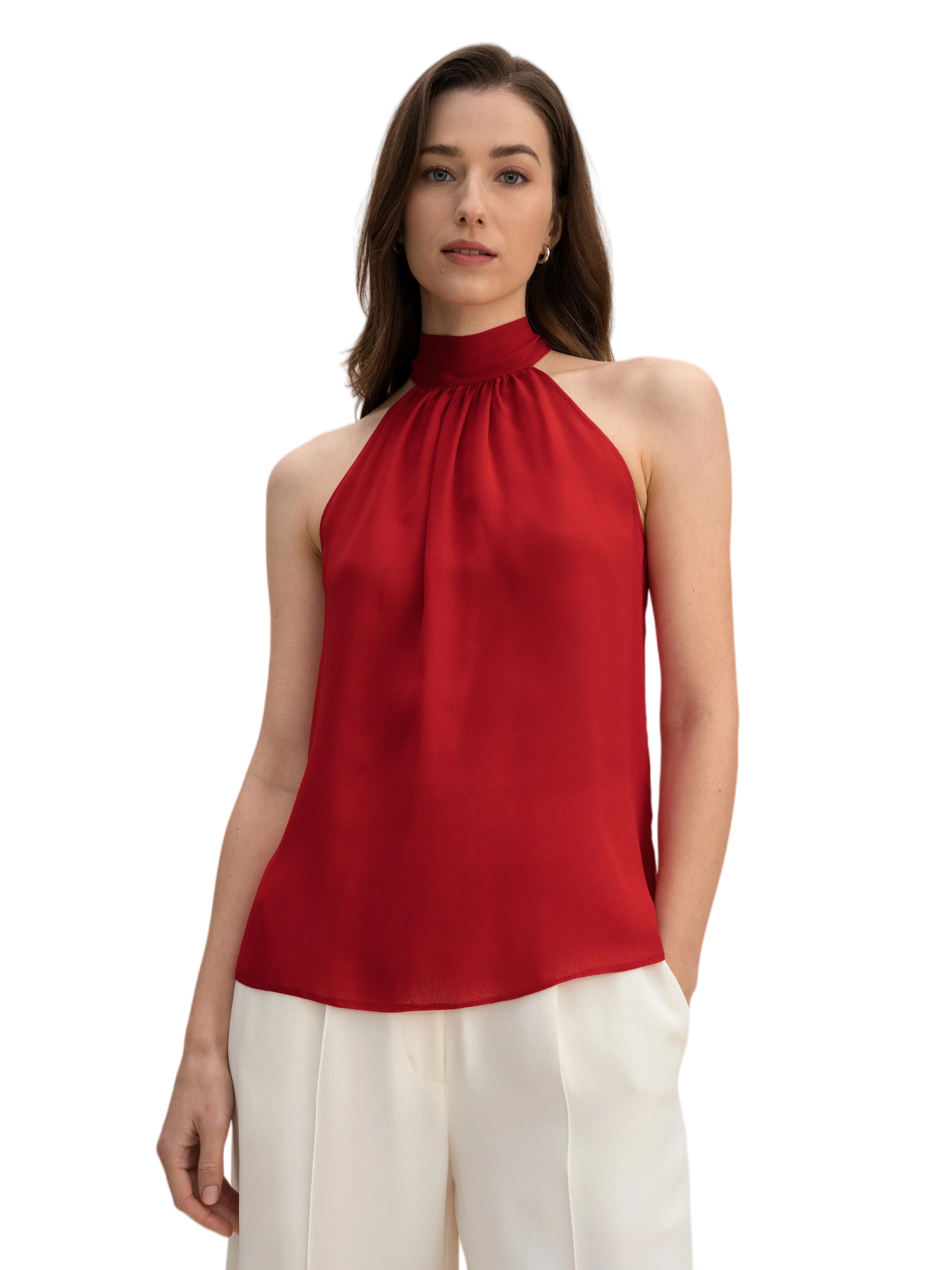 Lilysilk - Blusa 'Seidengeorgette Top mit Neckholder' en rojo