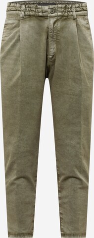 DRYKORN Tapered Pleat-Front Pants 'Chasy' in Green: front