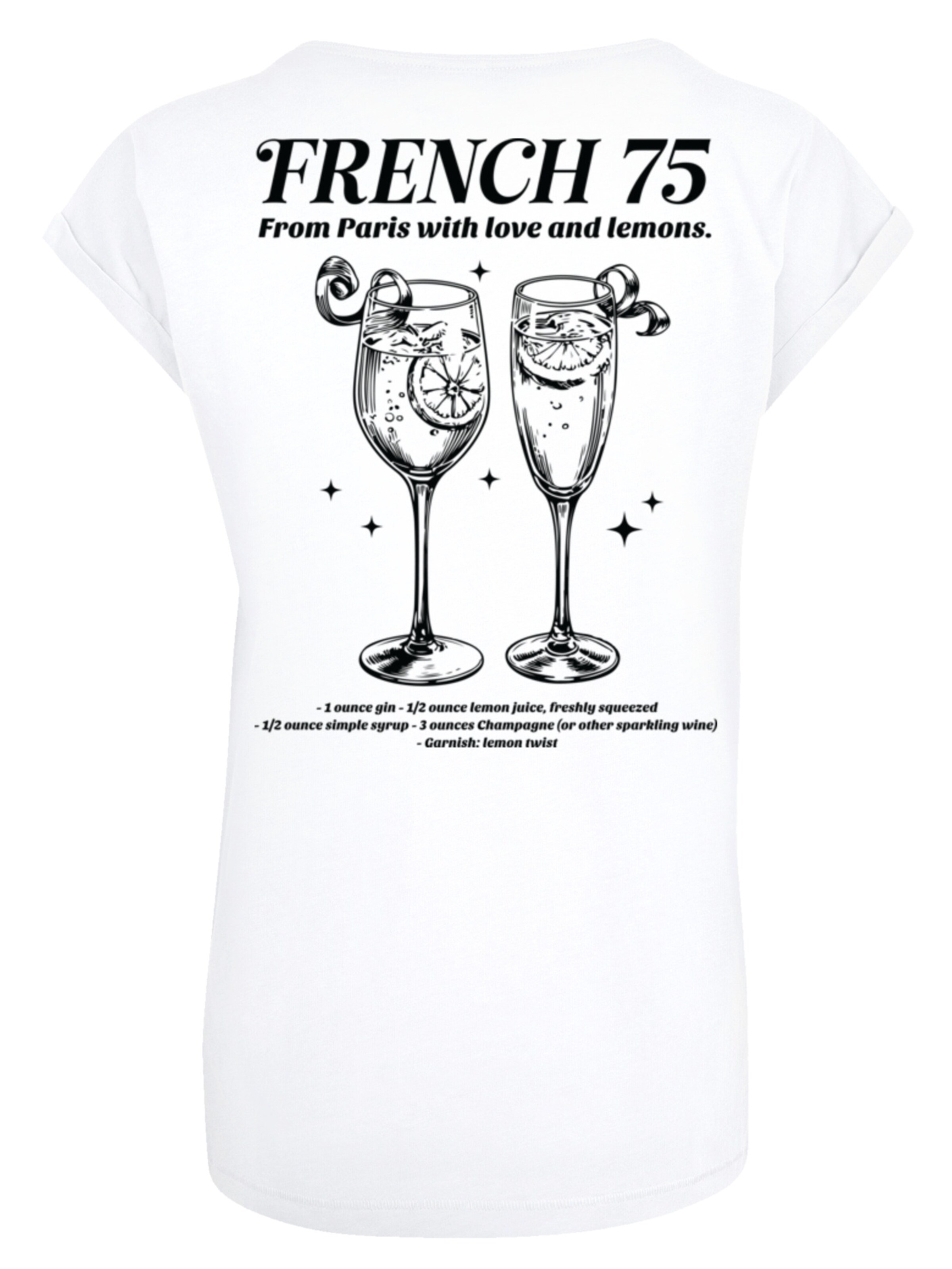 T-shirt 'French 75 From Paris With Love' F4NT4STIC en blanc : devant