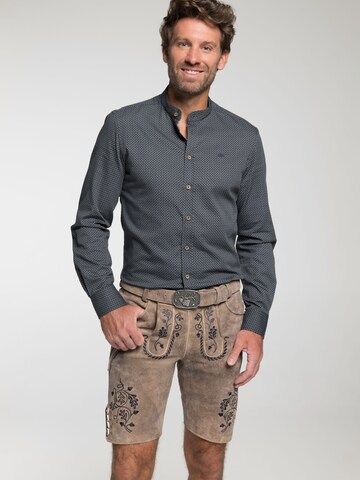 Coupe slim Chemise folklorique SPIETH & WENSKY en bleu : devant