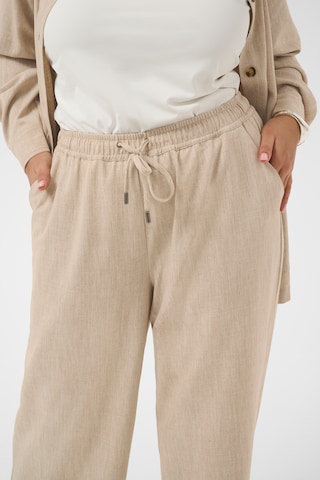 KAFFE CURVE - Pierna ancha Pantalón en beige