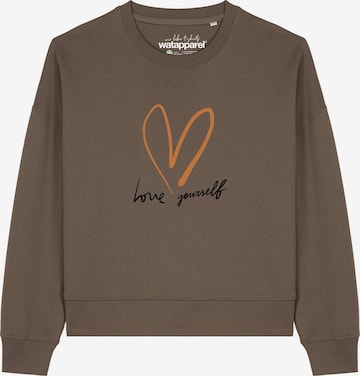Sweat-shirt 'Self love ' Watapparel en marron : devant