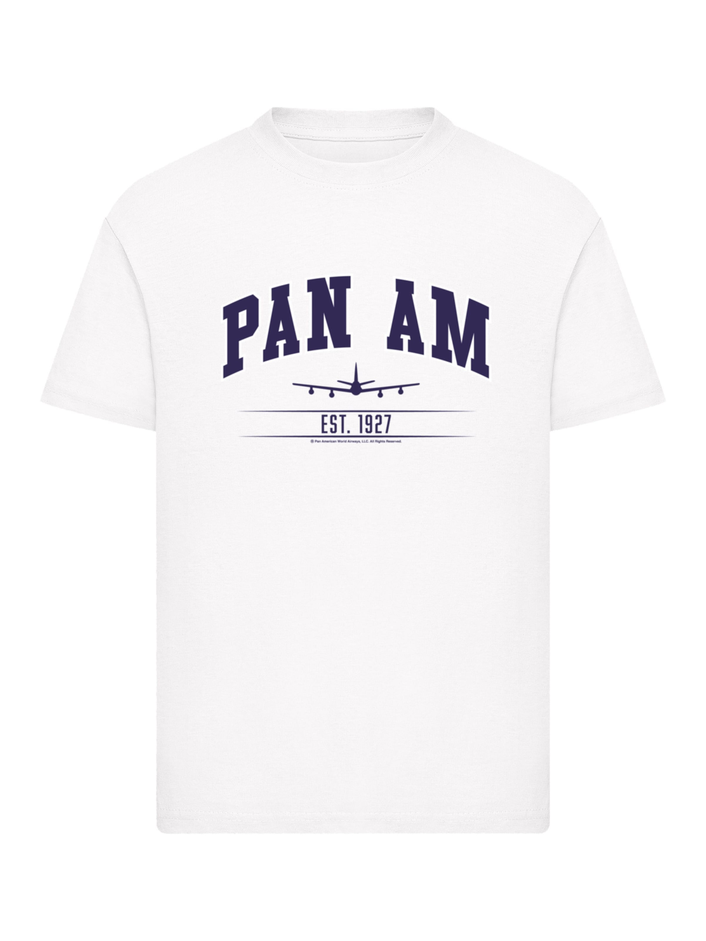 T-Shirt 'Pan Am College Est 1927' F4NT4STIC en blanc : devant
