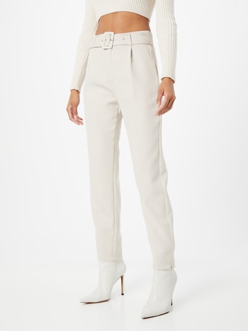 Dorothy Perkins Slimfit Bandplooibroek in Grijs: voorkant