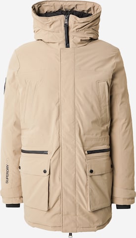 Parka d’hiver Superdry en marron : devant