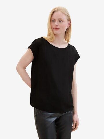 TOM TAILOR DENIM Blouse in Black: front