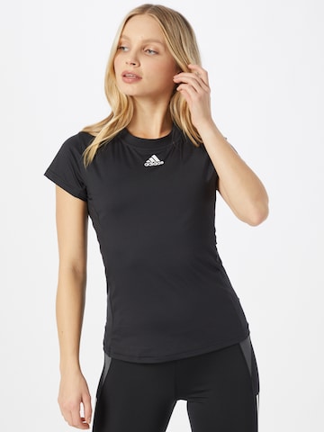 T-shirt fonctionnel ADIDAS SPORTSWEAR en noir : devant