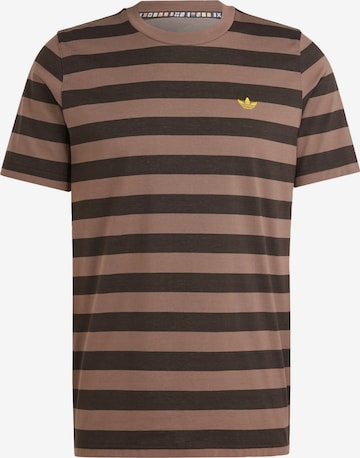 T-Shirt 'Nice Striped' ADIDAS ORIGINALS en marron : devant