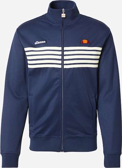 Džemperis 'Vicenza' iš ELLESSE, spalva – dramblio kaulo / tamsiai mėlyna / geltona / vyšninė spalva, Prekių apžvalga