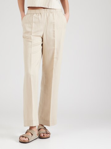 GANT Regular Pleated Pants in Beige: front