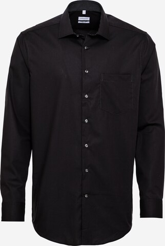 Chemise business SEIDENSTICKER en noir : devant