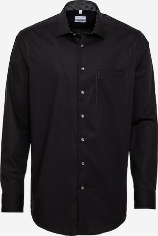 SEIDENSTICKER - Camisa clássica em preto: frente