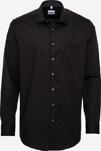 SEIDENSTICKER - Camisa de negocios en negro: frente