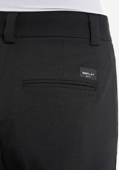 REPLAY Bundfaltenhose in schwarz, Produktansicht