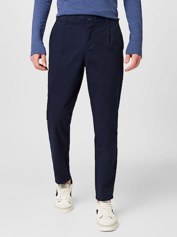 ABOUT YOU Regular Pleat-Front Pants 'Azad' in Blue: front