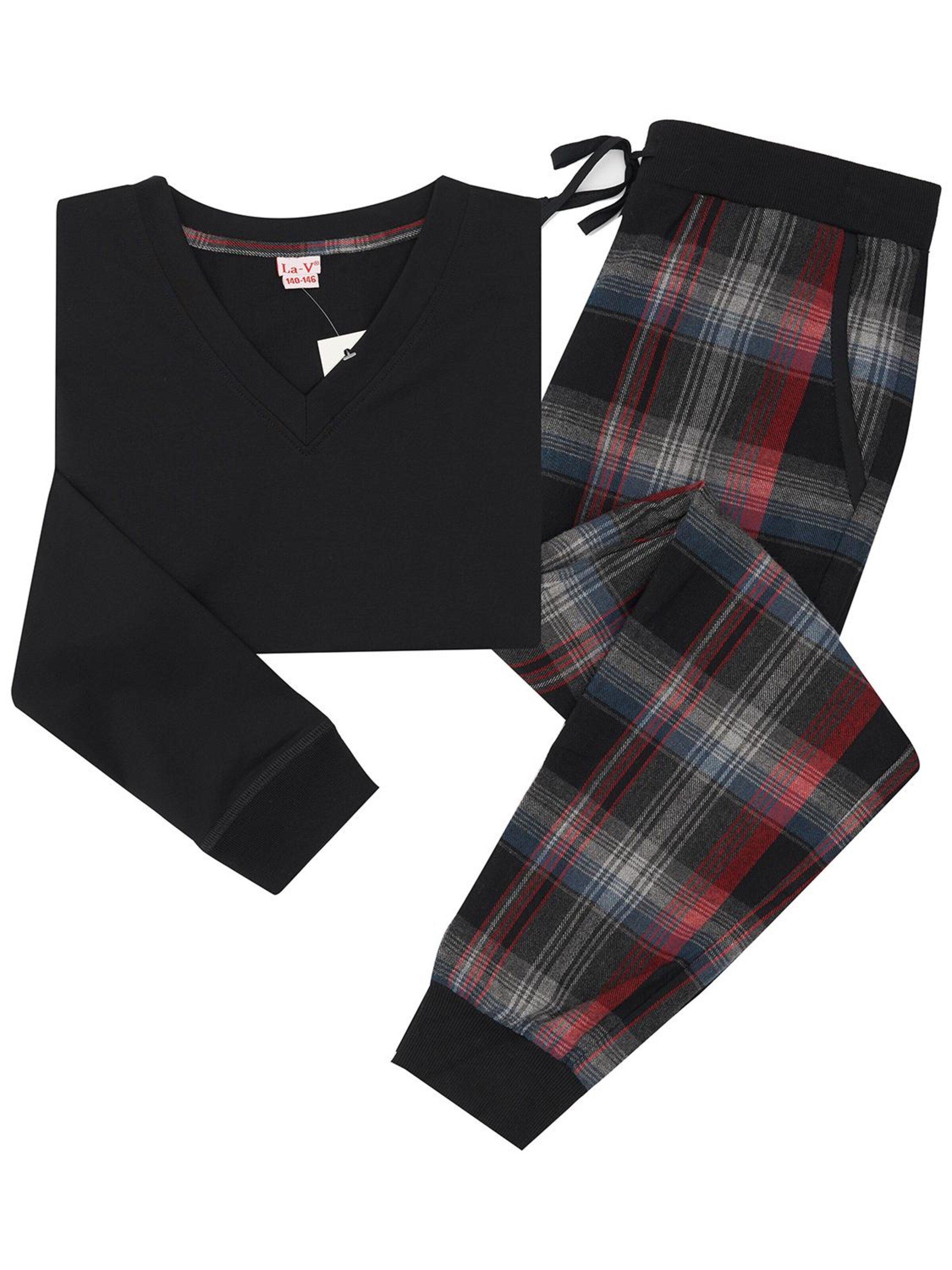La V Pajamas in Black