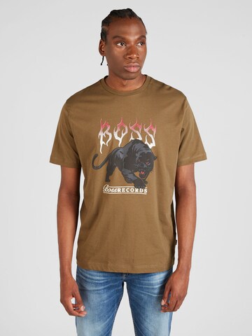 T-Shirt 'Pantera' BOSS en marron : devant