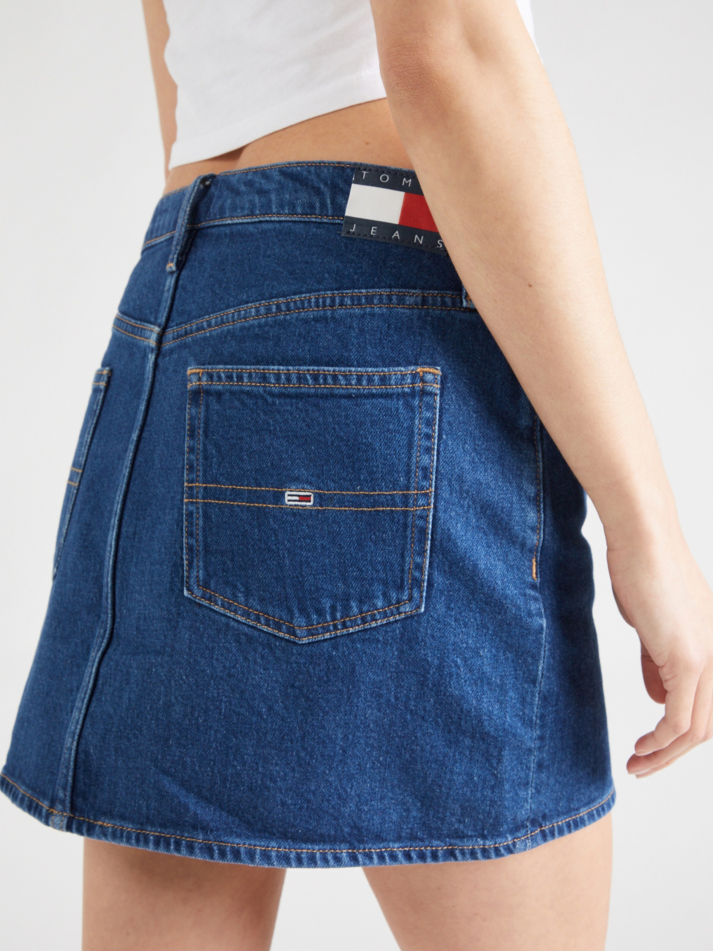 Tommy Jeans Rok IZZIE in Blauw Denim ABOUT YOU