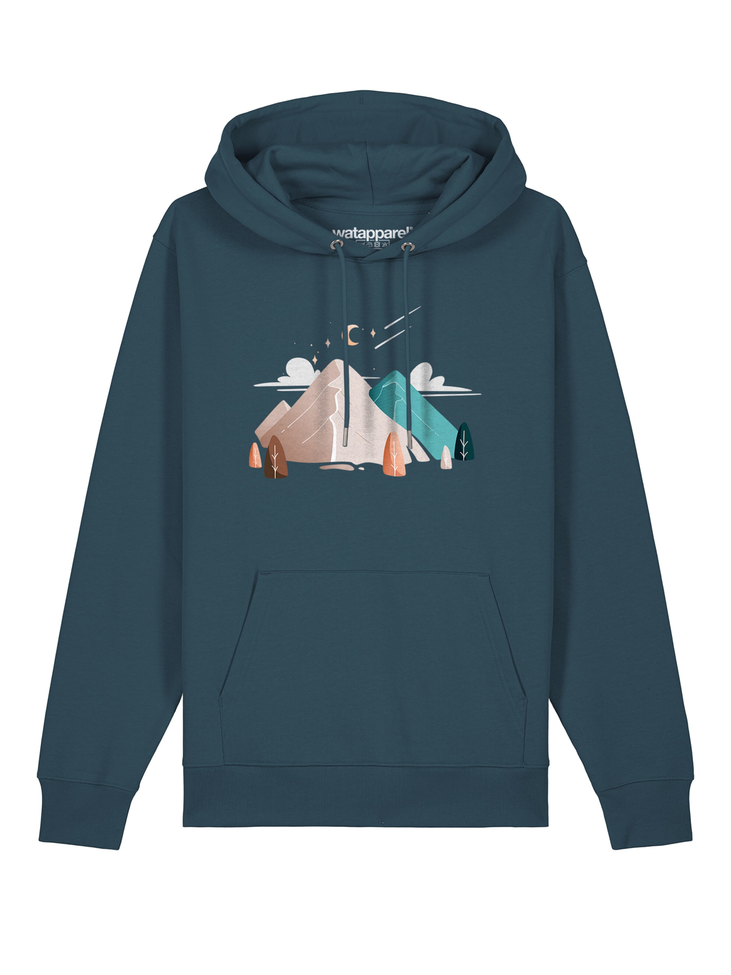 Watapparel Sweatshirt 'Night & Clouds' in Blue: front